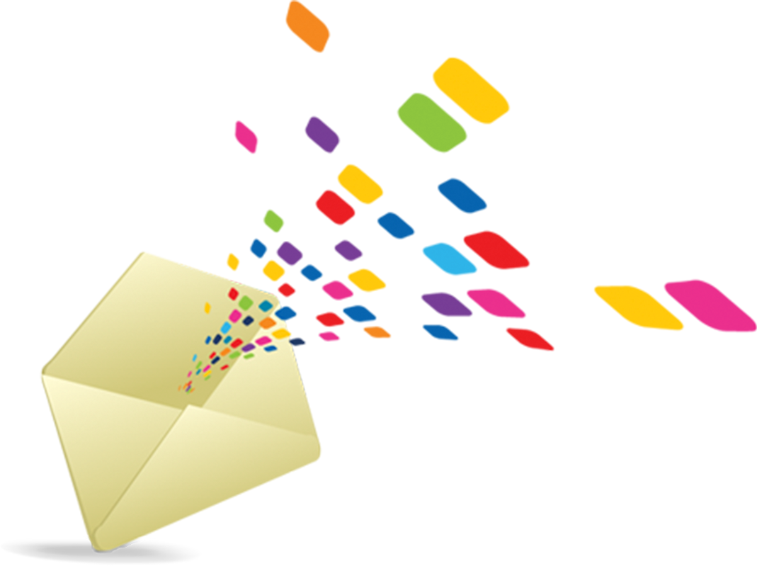 Colorful Confetti Exploding Envelope PNG