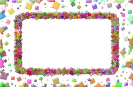 Colorful Confetti Frame Background PNG