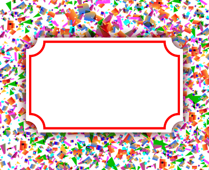 Colorful Confetti Frame PNG