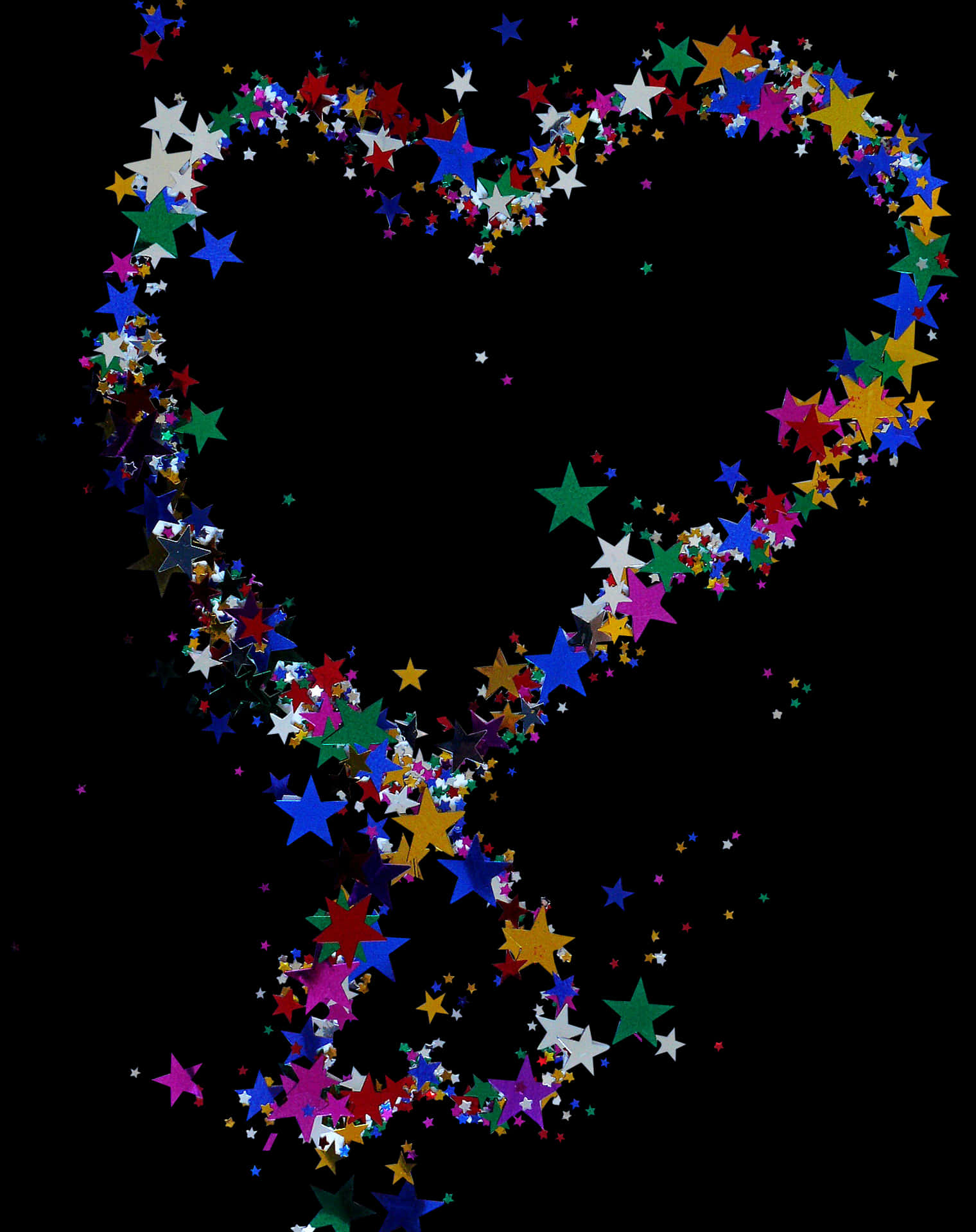 Colorful Confetti Heart Shaped PNG