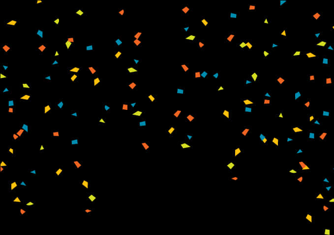 Colorful Confettion Black Background PNG