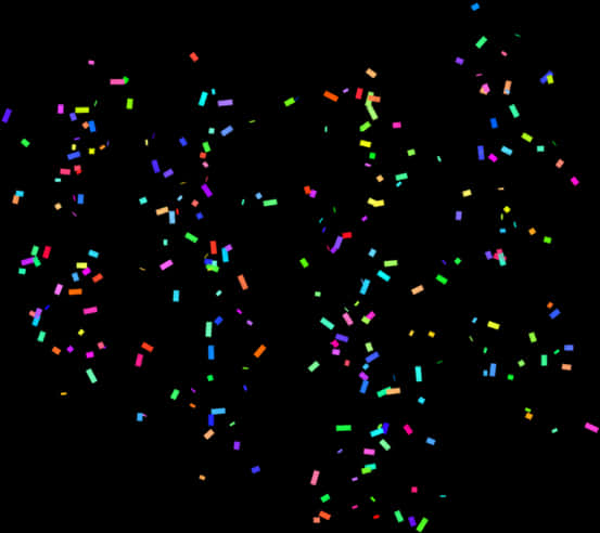 Colorful Confettion Black Background PNG
