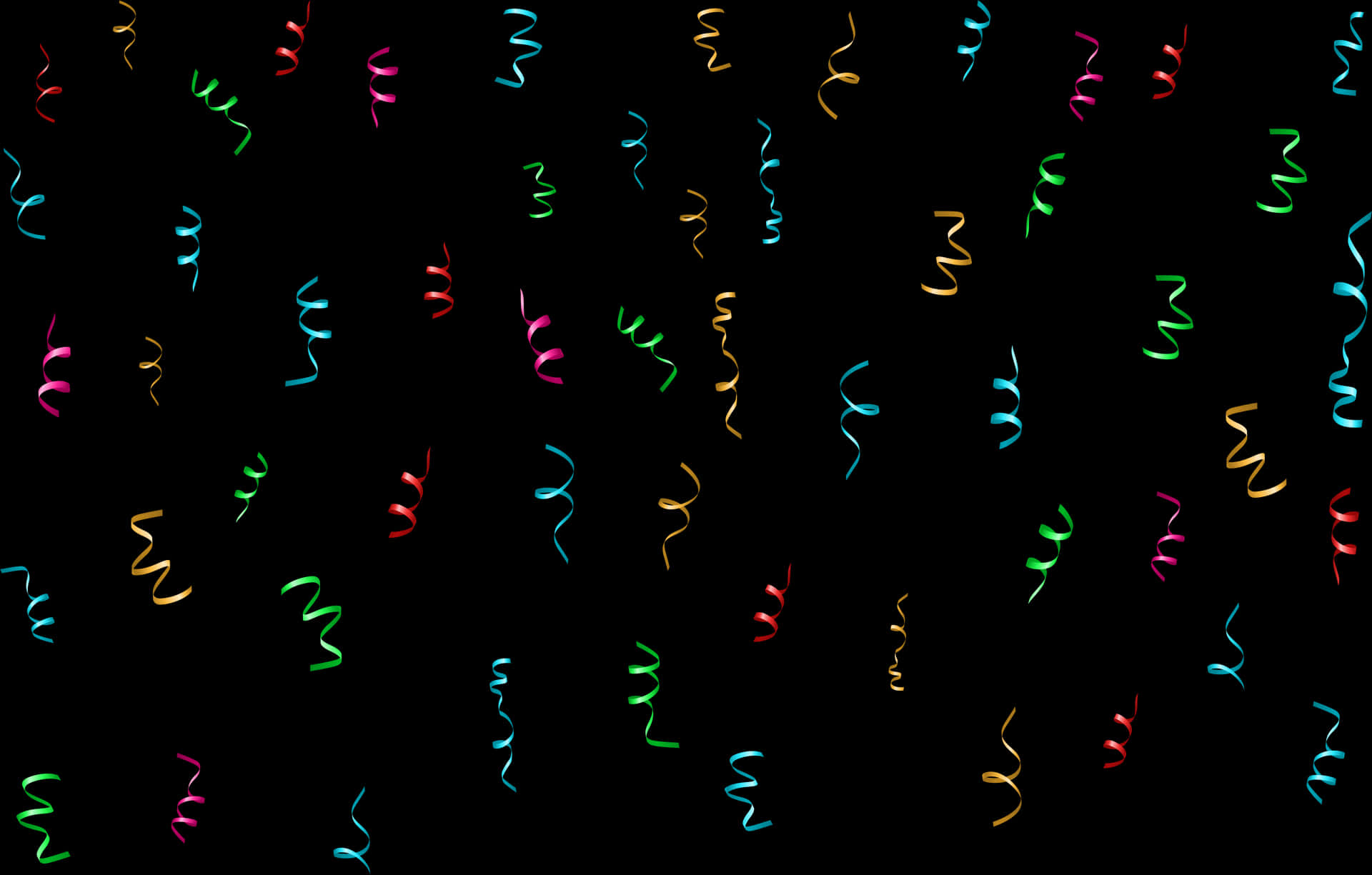 Colorful Confettion Black Background PNG