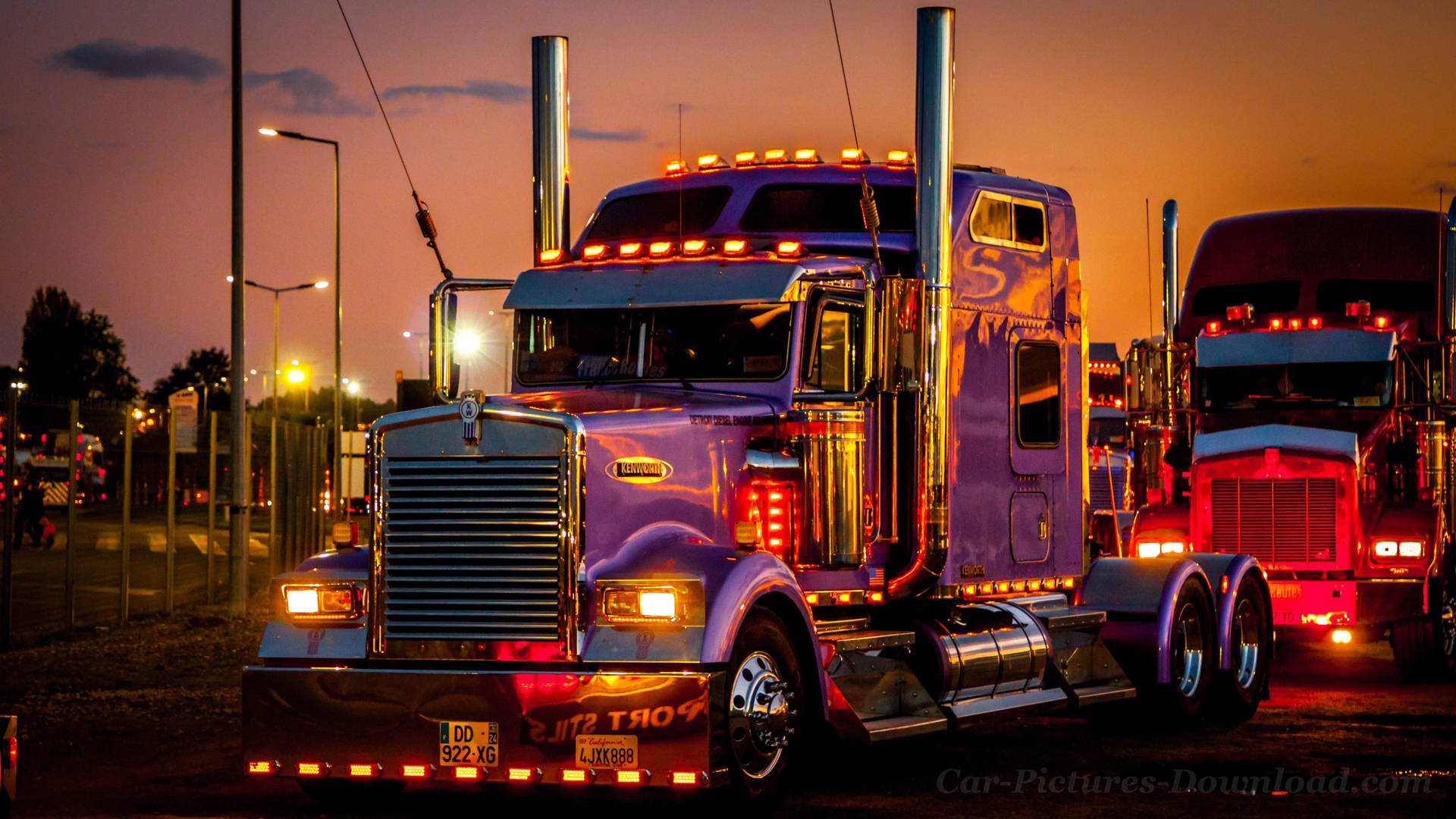 Colorful Cool Truck At Night Wallpaper