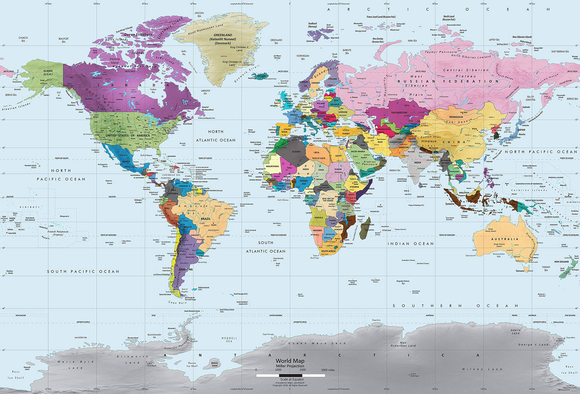 Colorful Countries Map