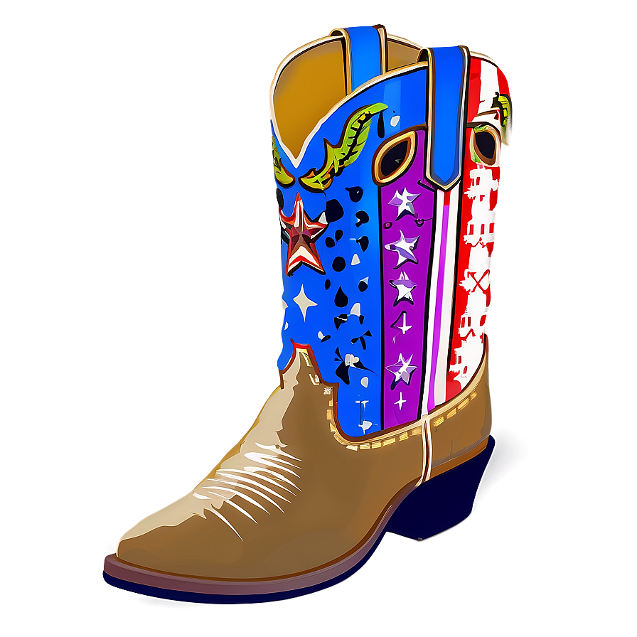 Colorful Cowboy Boot Pattern Png 72 PNG