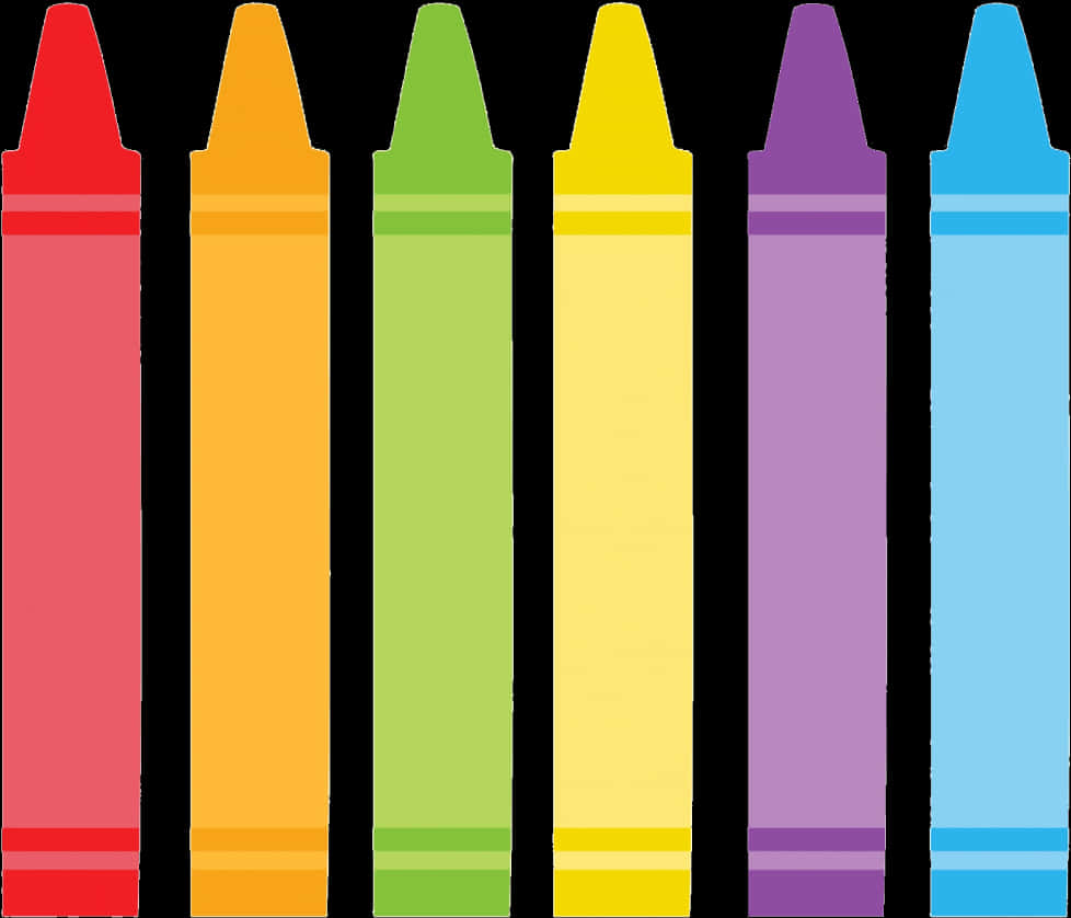 Colorful Crayons Row PNG
