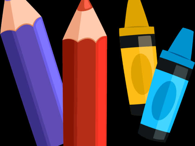 Colorful Crayonsand Pencils PNG