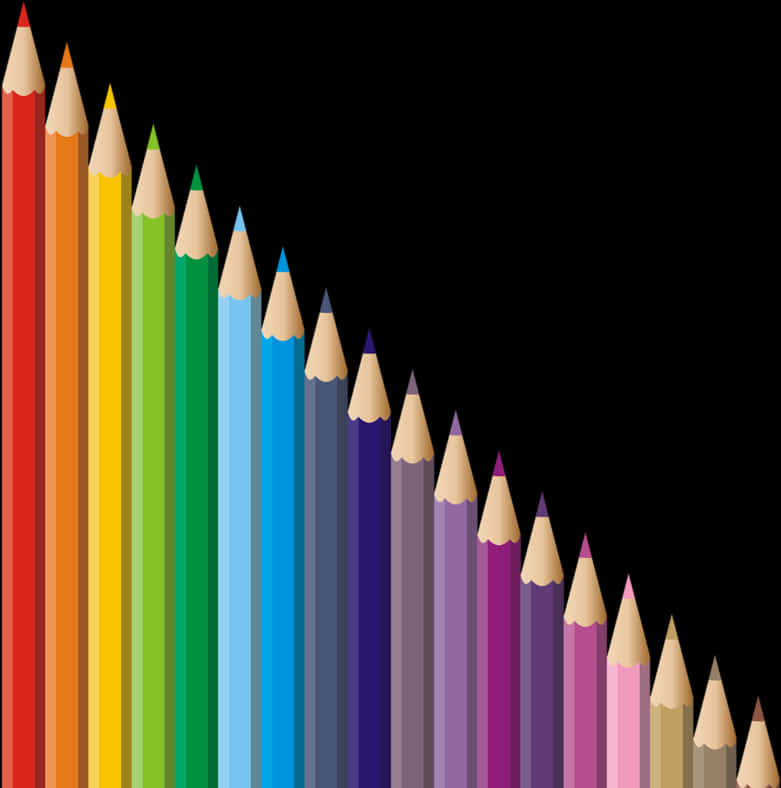 Colorful Crayonsin Row PNG