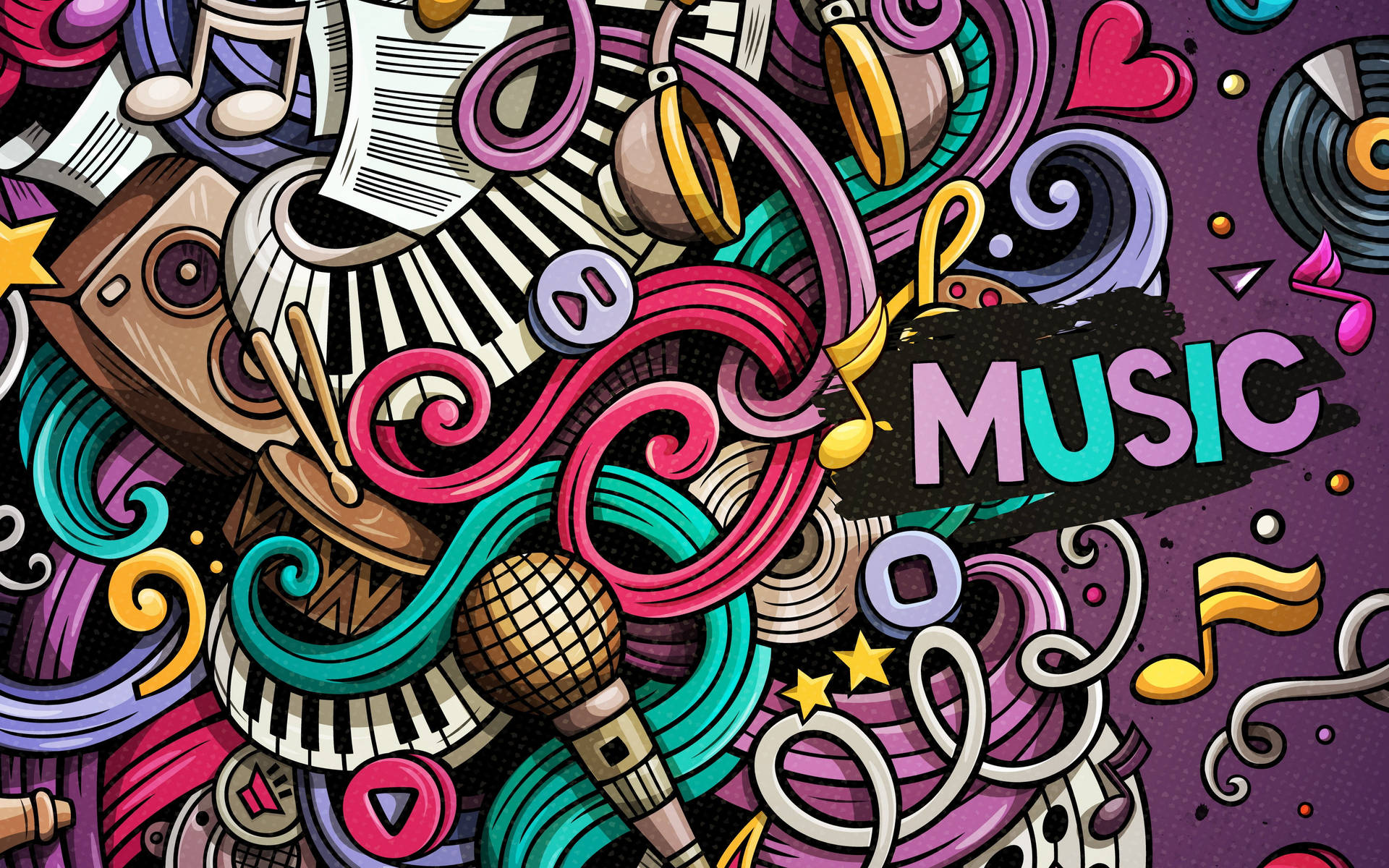 Colorful Creative Music Doodle