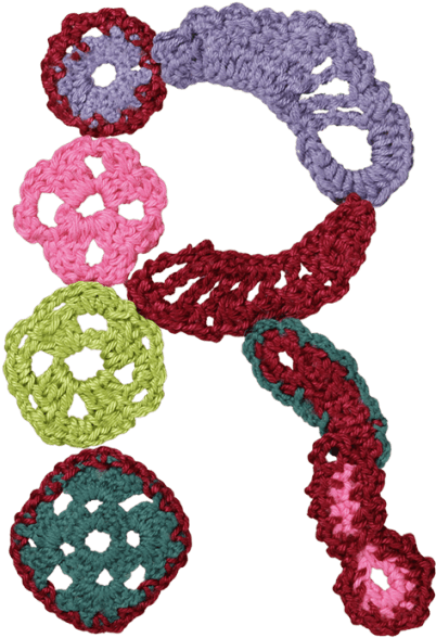 Colorful Crochet Circles Pattern PNG