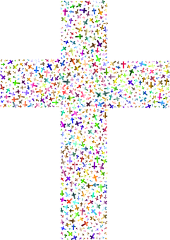 Colorful Cross Pattern PNG