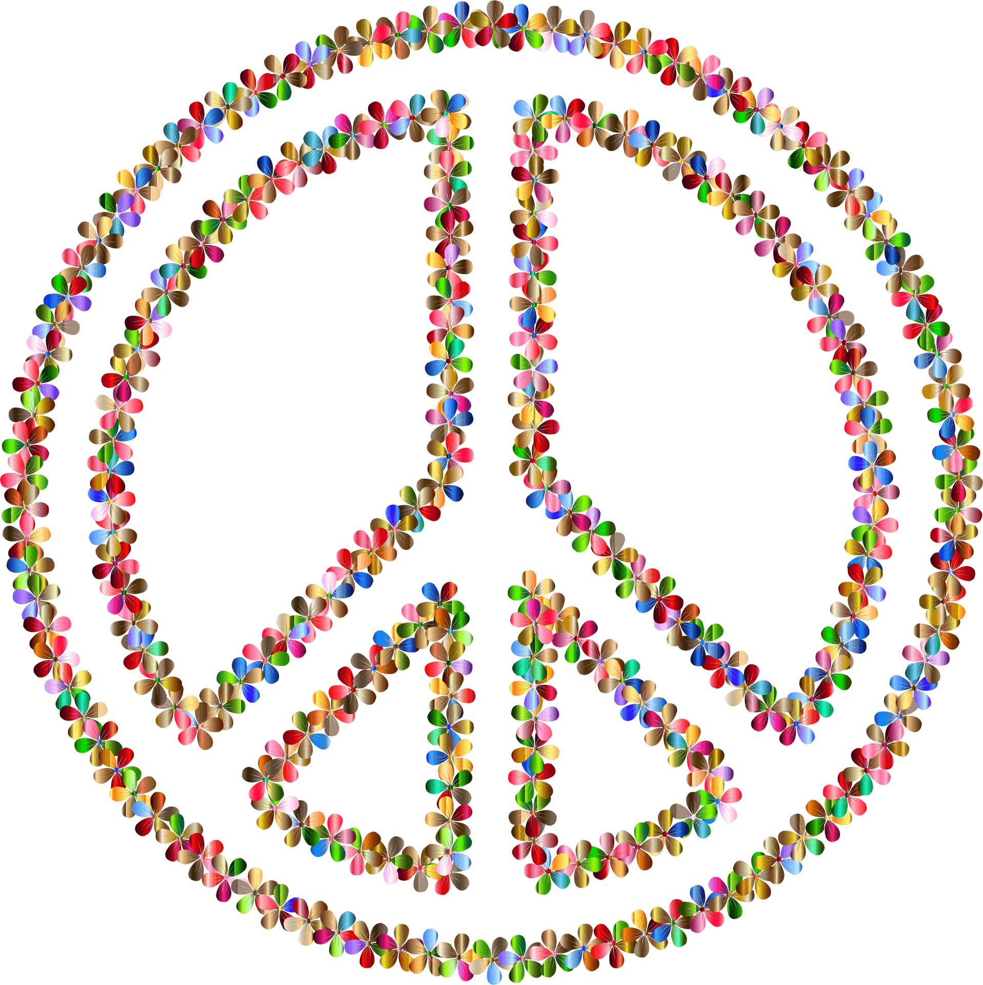 Colorful Crowd Peace Symbol PNG