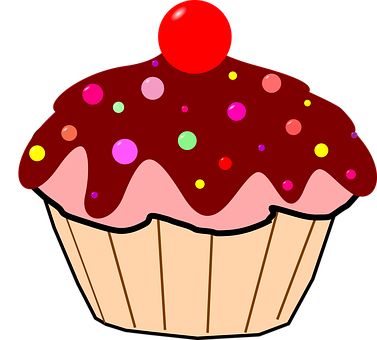 Colorful Cupcake Clipart PNG