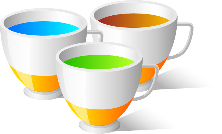 Colorful Cupswith Liquids PNG