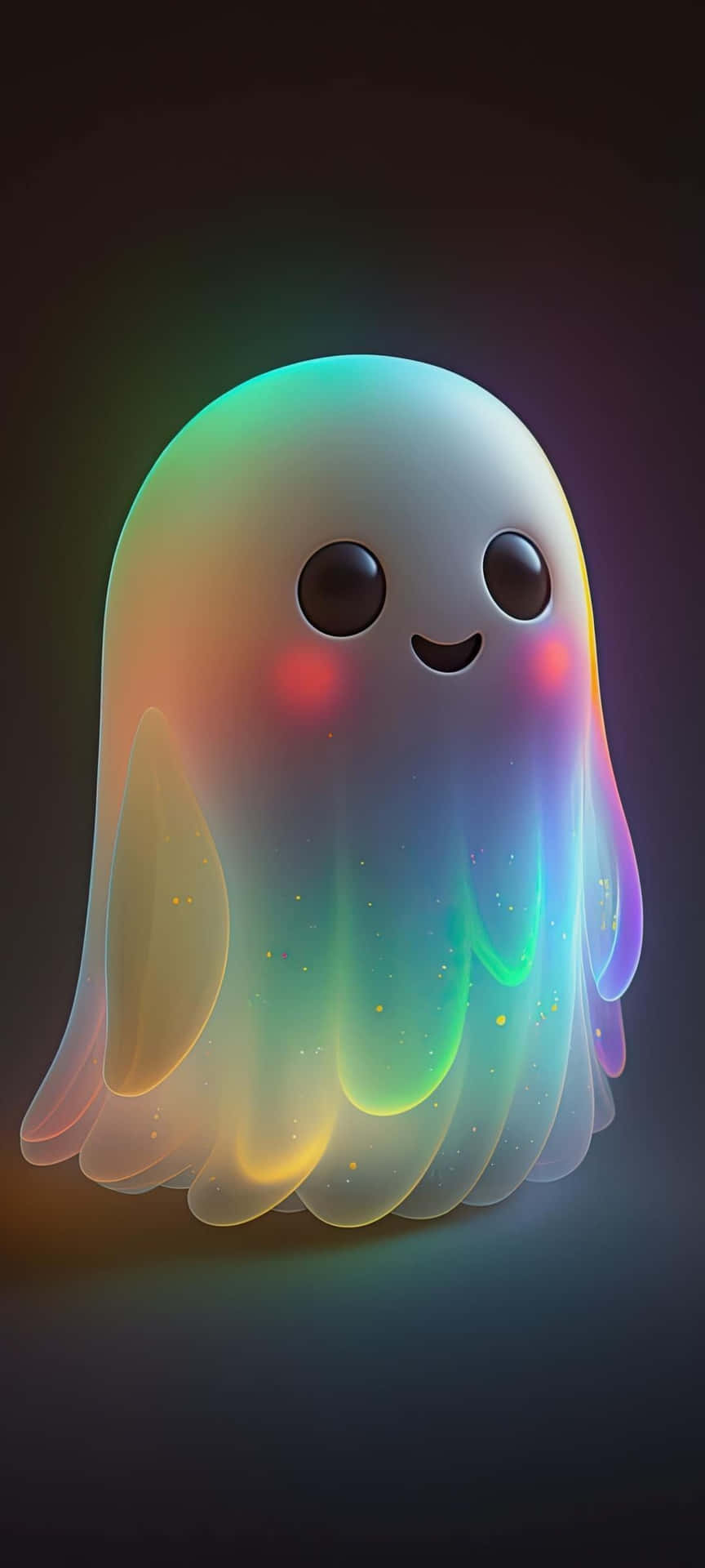 Colorful Cute Ghost Illustration Wallpaper