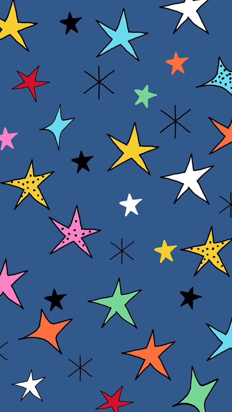 Bunteniedliche Sterne Digitale Kunst Wallpaper