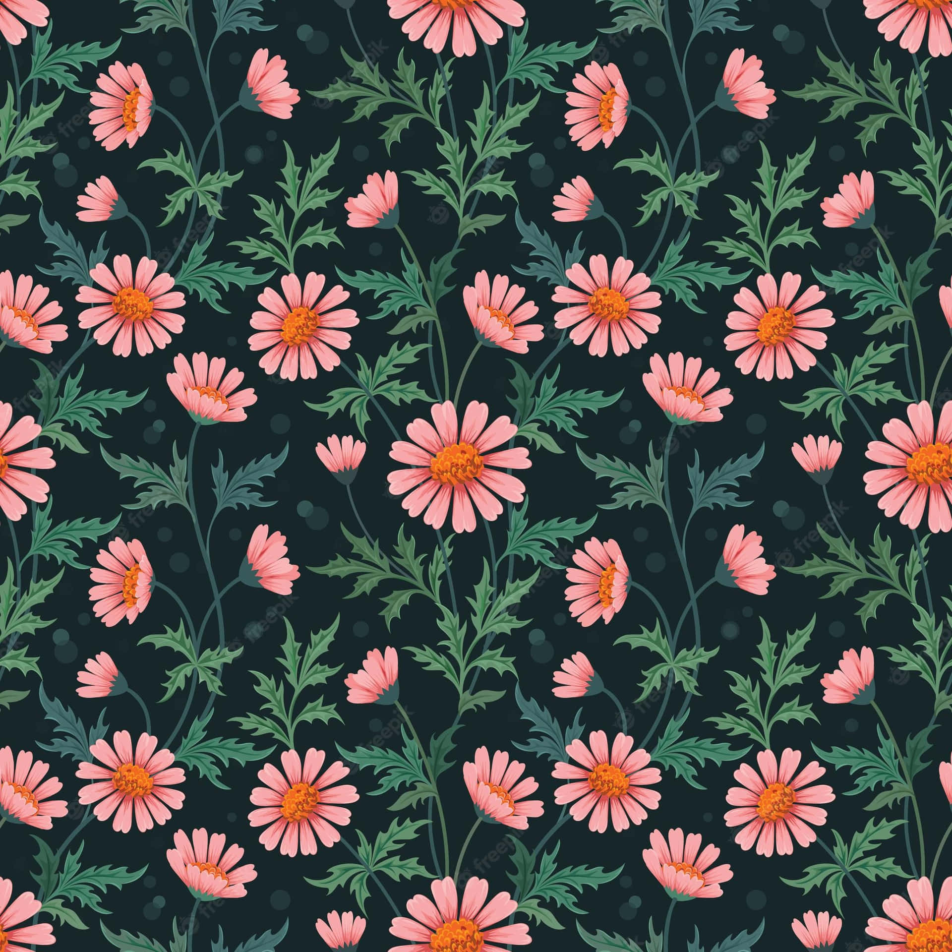 Colorful Daisies Pattern Wallpaper