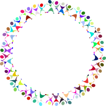 Colorful Dance Icons Circle Frame PNG