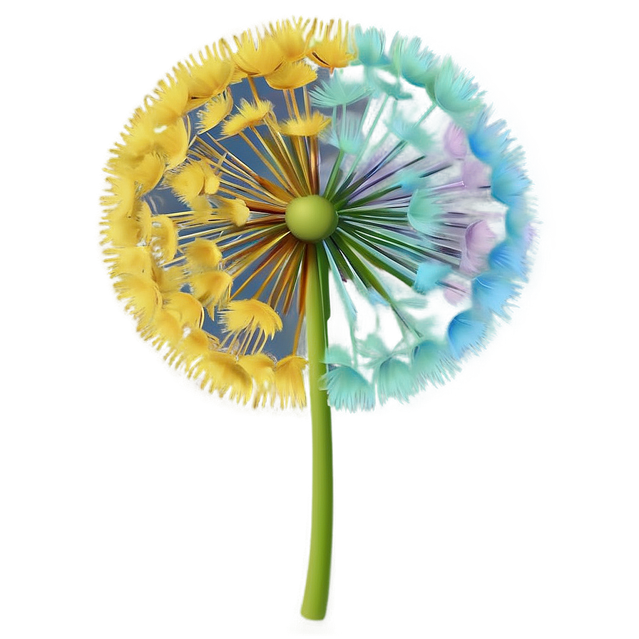 Colorful Dandelion Art Png Uqk PNG