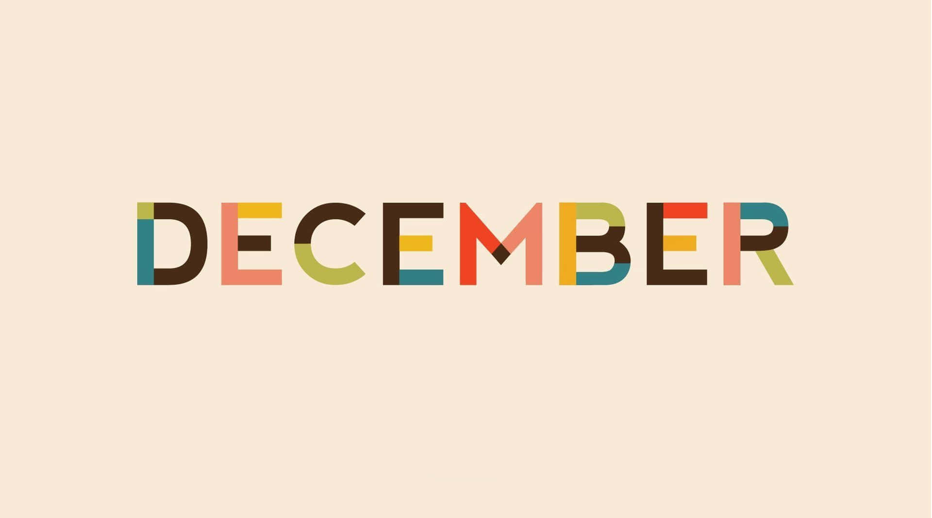 Colorful December Text Design Wallpaper