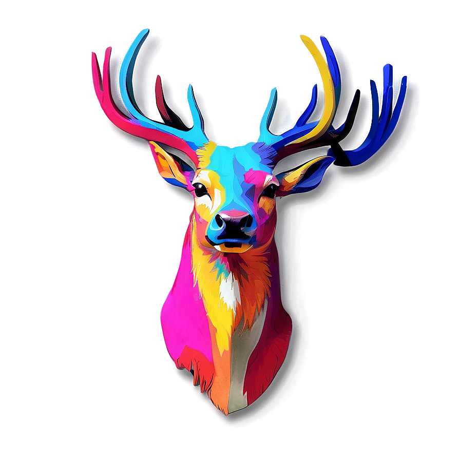 Colorful Deer Head Pop Art Png 50 PNG