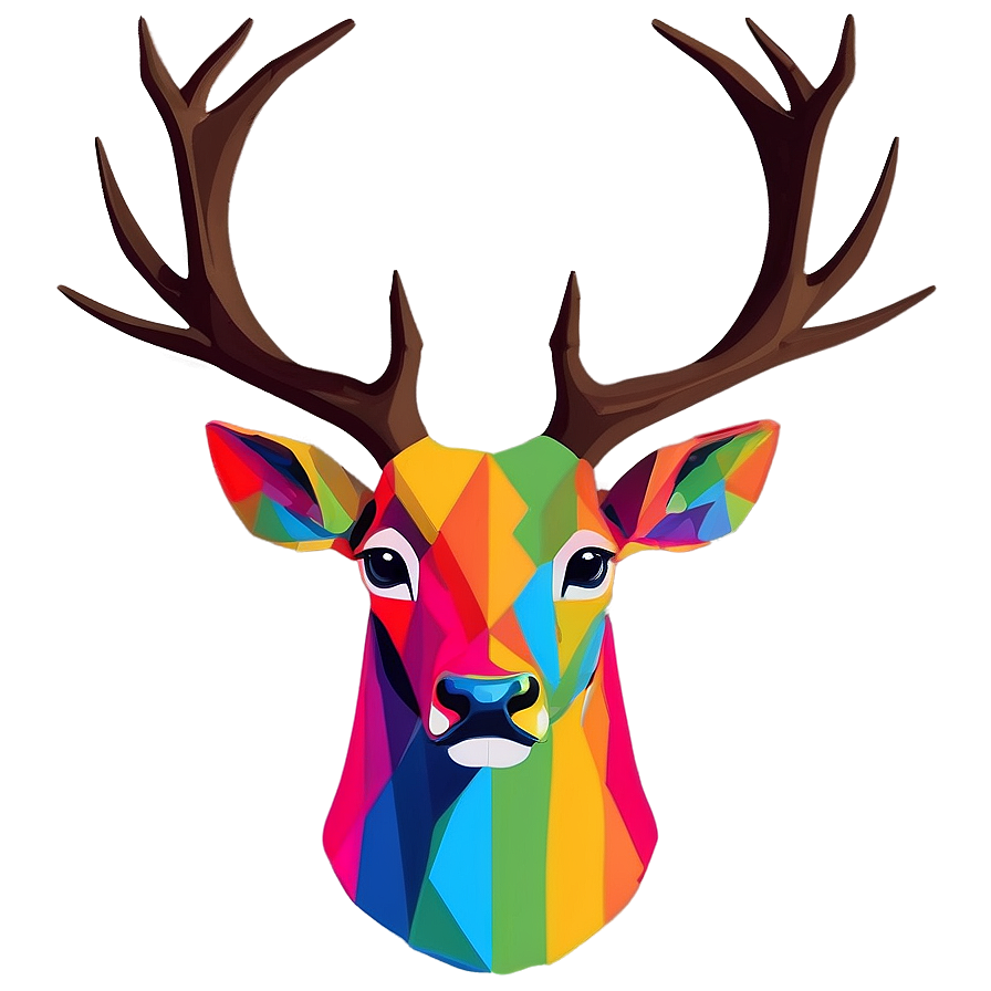 Colorful Deer Head Pop Art Png Lbg74 PNG