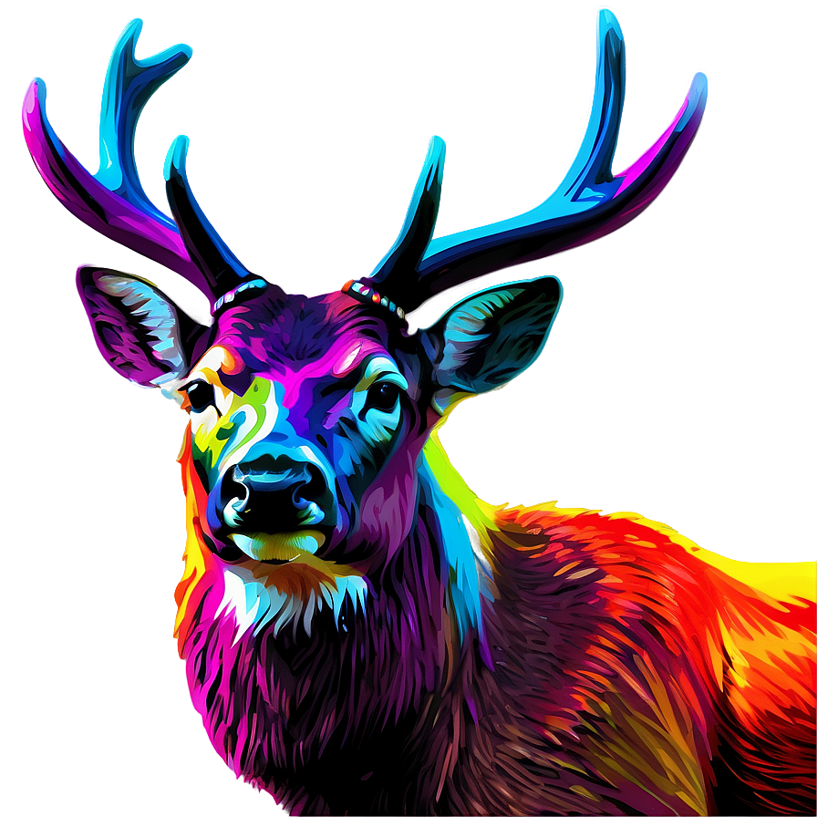 Colorful Deer Head Pop Art Png Sdr89 PNG