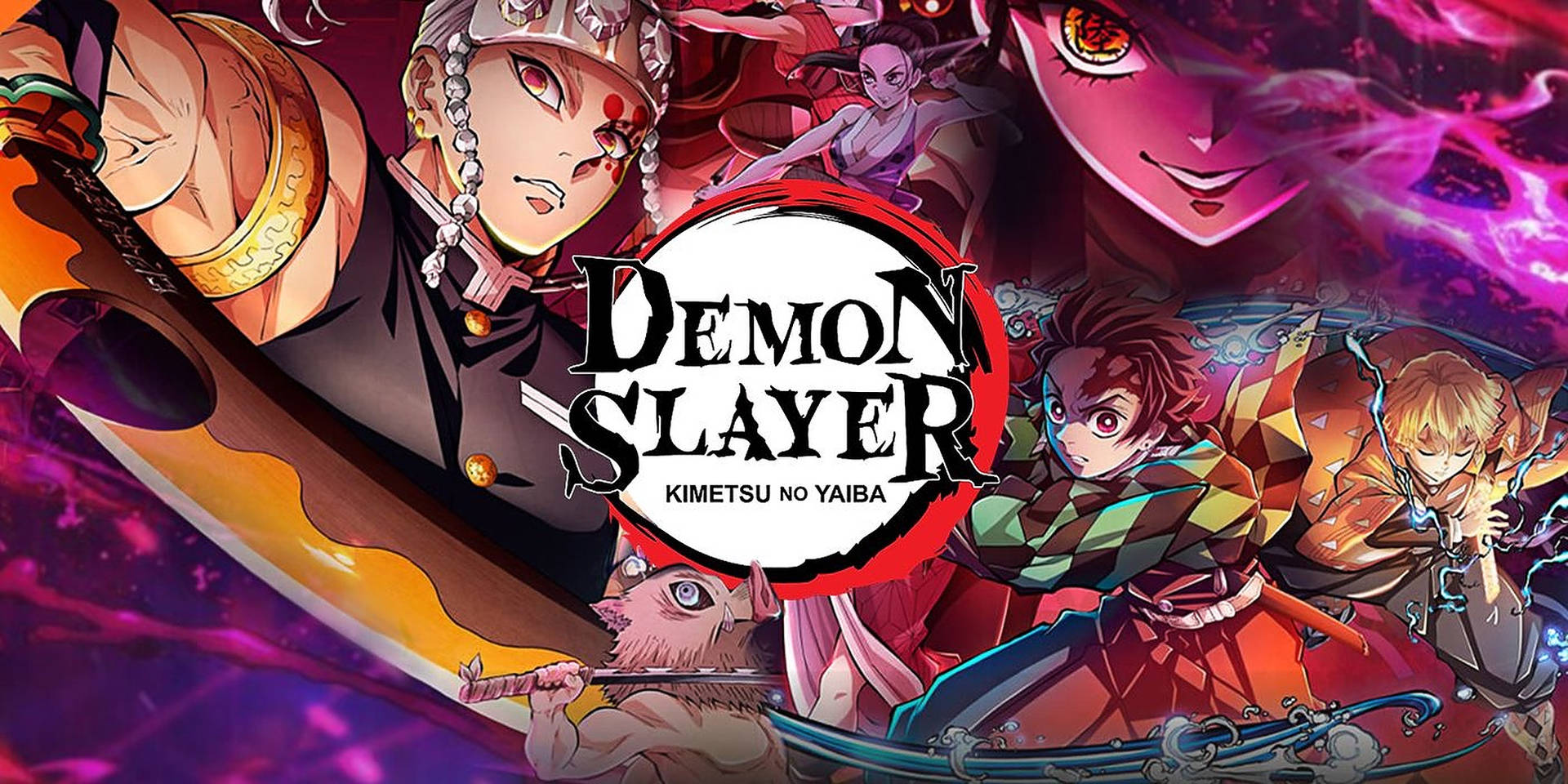 Colorful Demon Slayer Logo Wallpaper