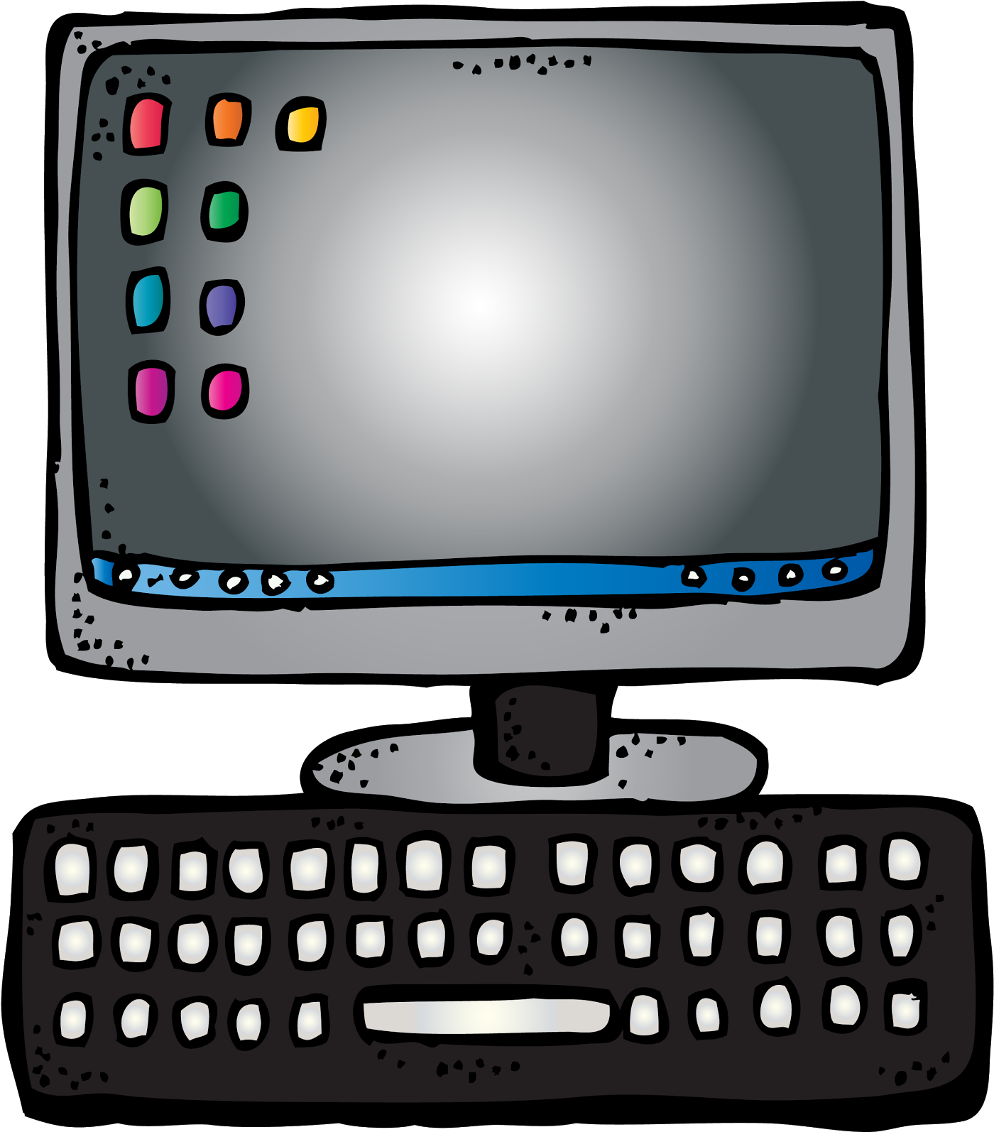 Colorful Desktop Computer Clipart PNG