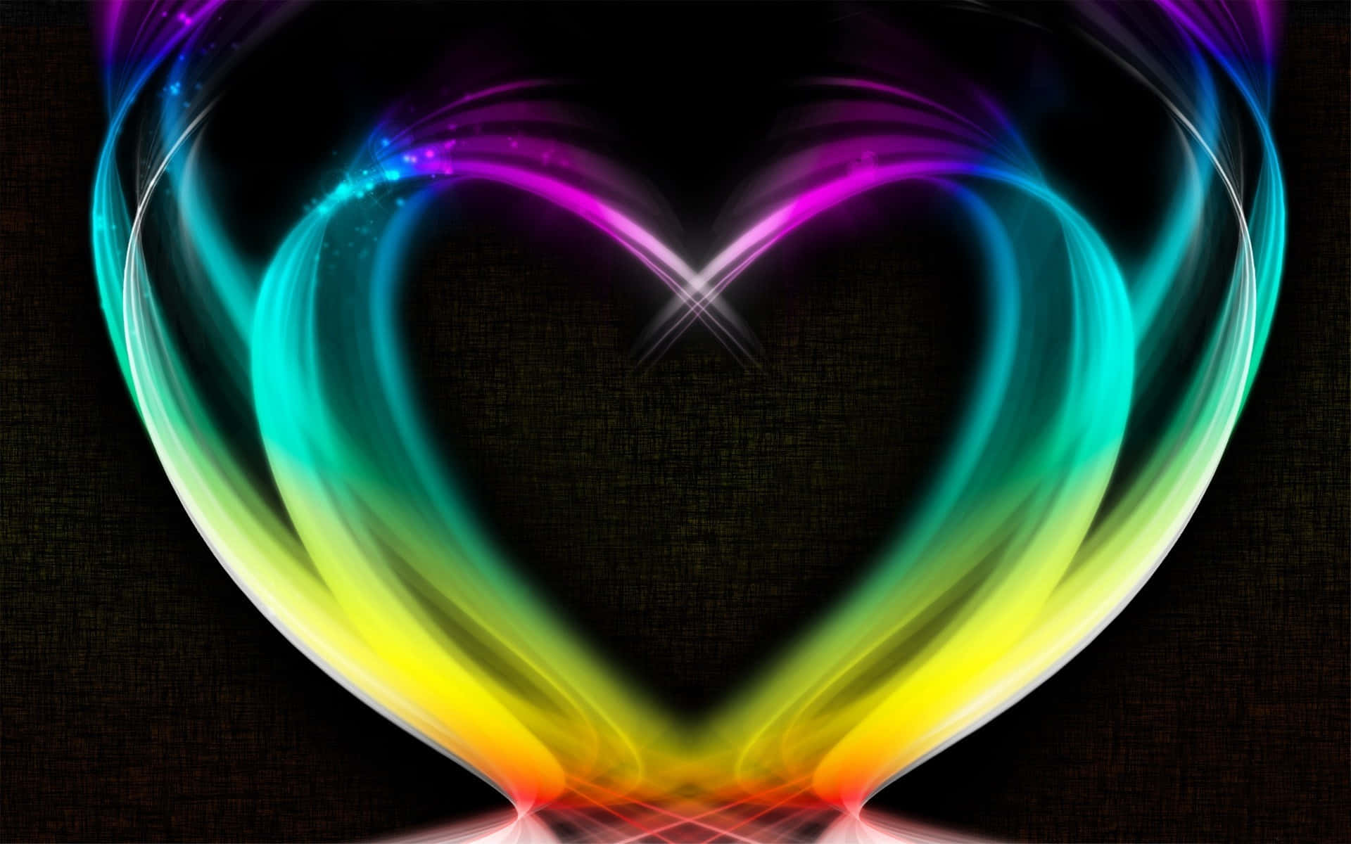 A Colorful Heart Shaped Abstract Art On A Black Background Wallpaper