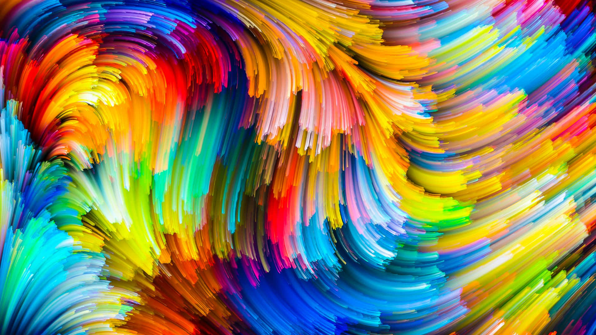 Assortment of colored shapes on a vibrant desktop Wallpaper