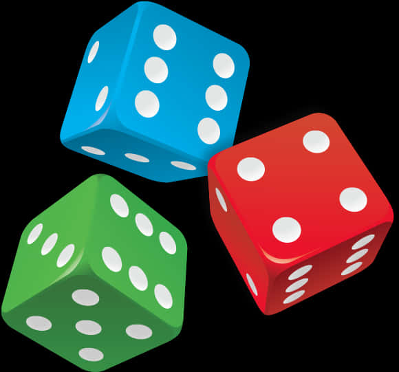 Colorful Dice Vector Illustration PNG