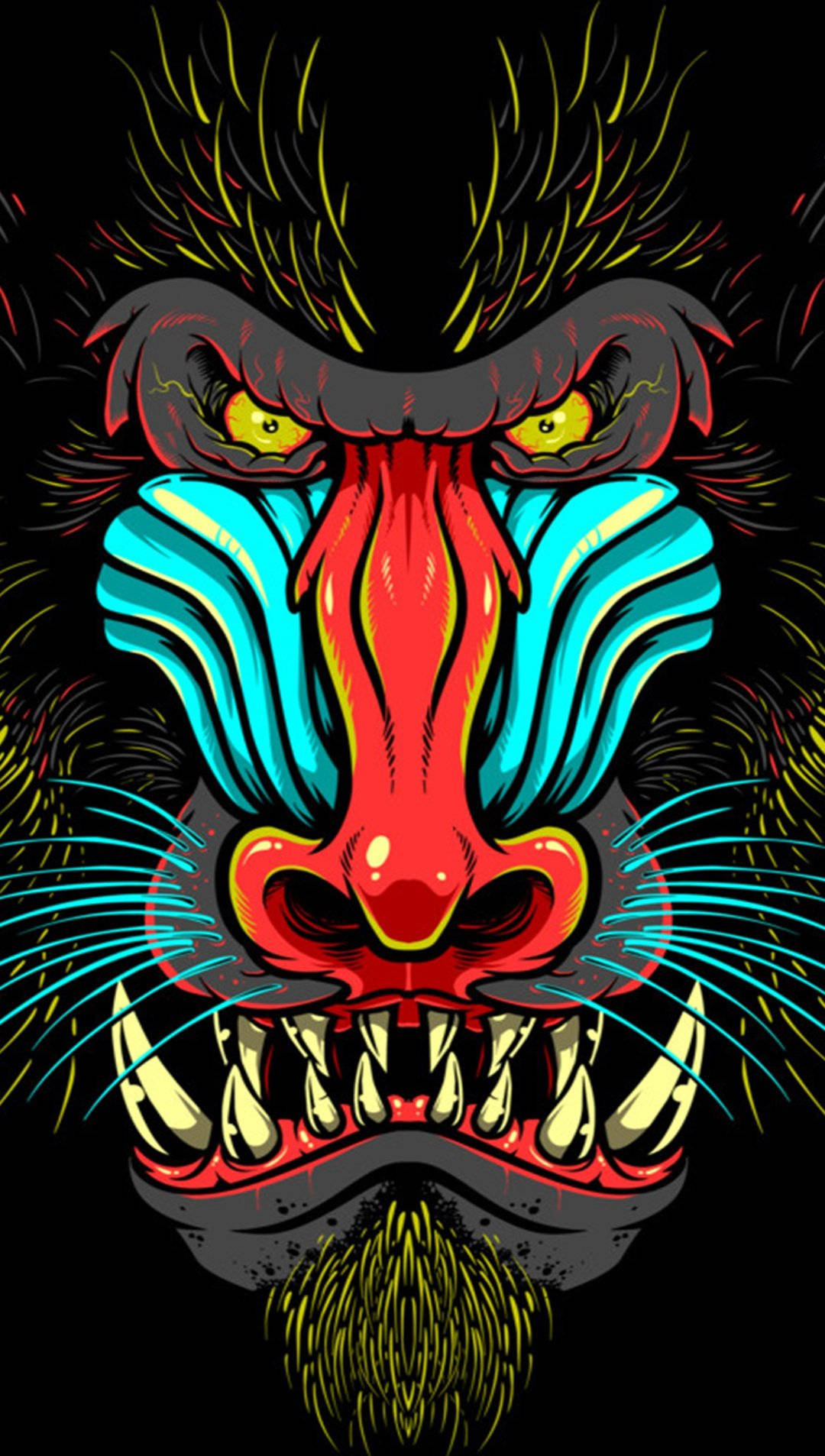 Colorful Digital Art Gorilla Iphone Wallpaper