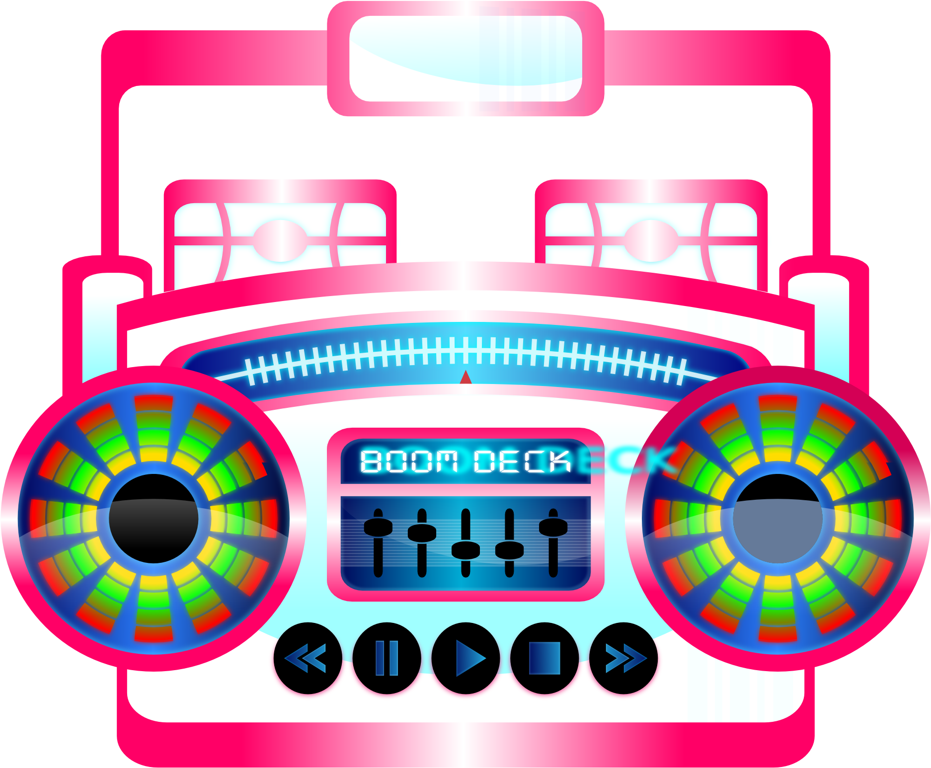 Colorful Digital Boombox Illustration PNG