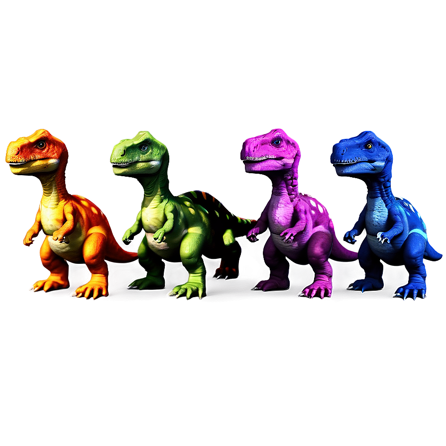 Colorful Dino Parade Png 06122024 PNG