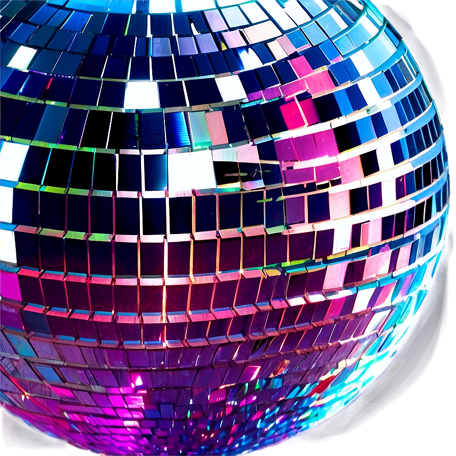Colorful Disco Ball Closeup PNG
