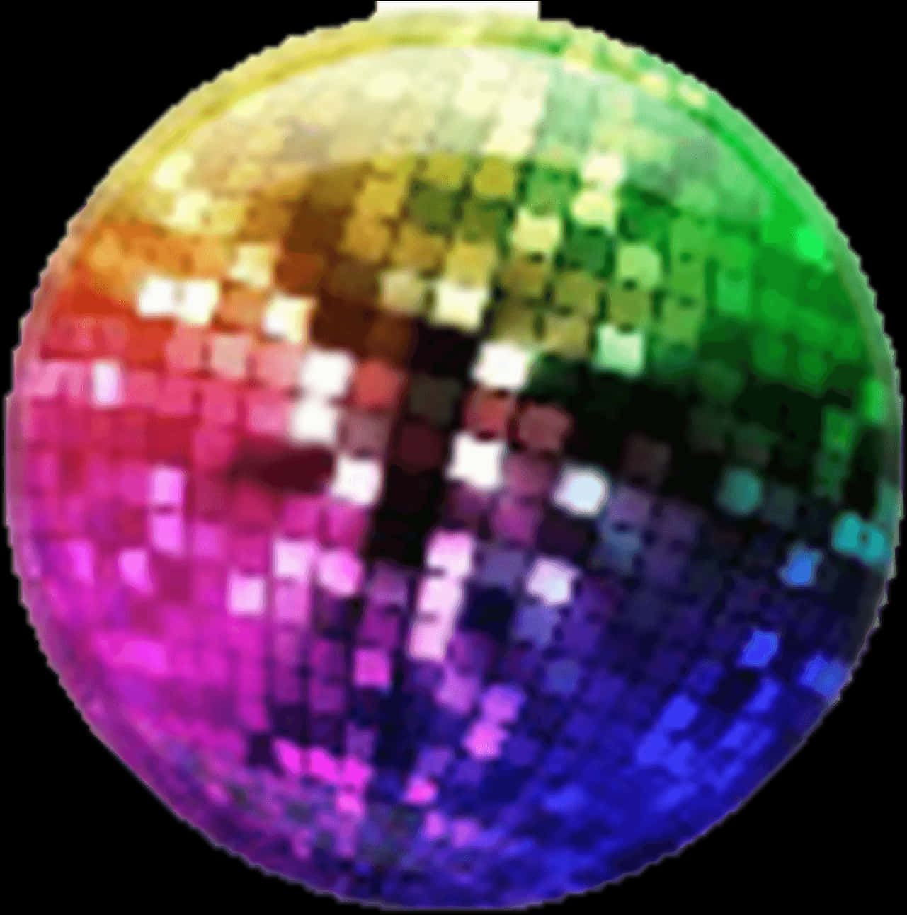 Colorful Disco Ball Glow PNG