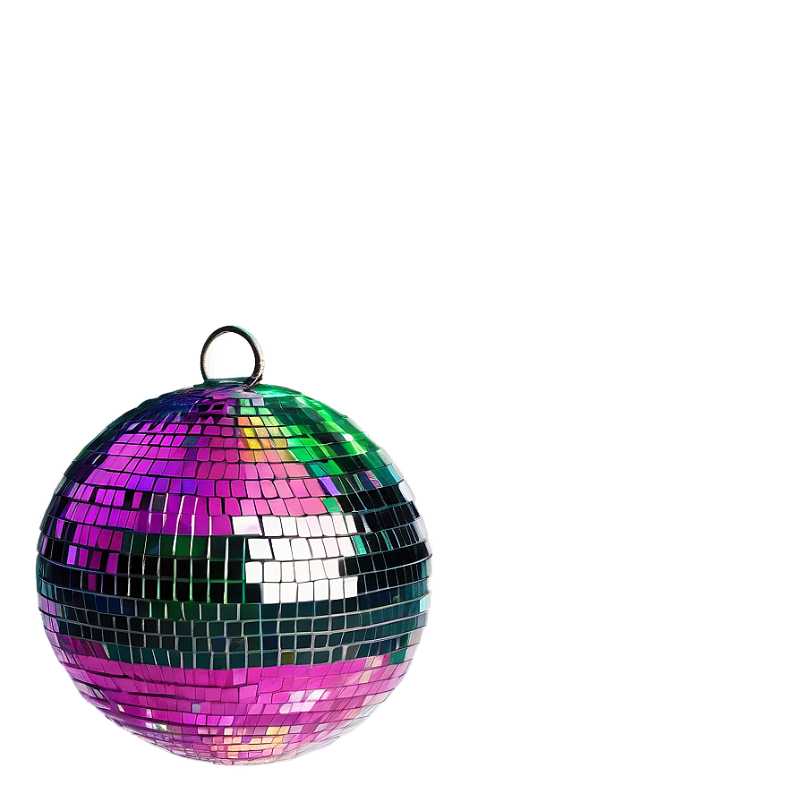 Colorful Disco Ball Grey Background PNG