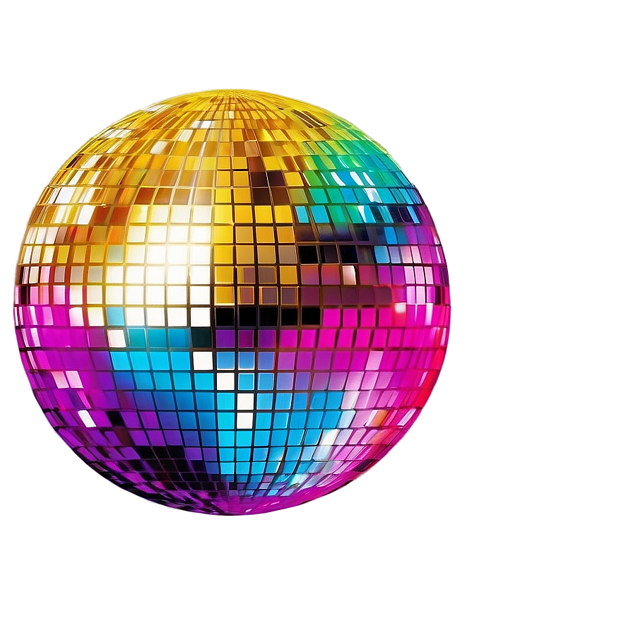 Colorful Disco Ball PNG