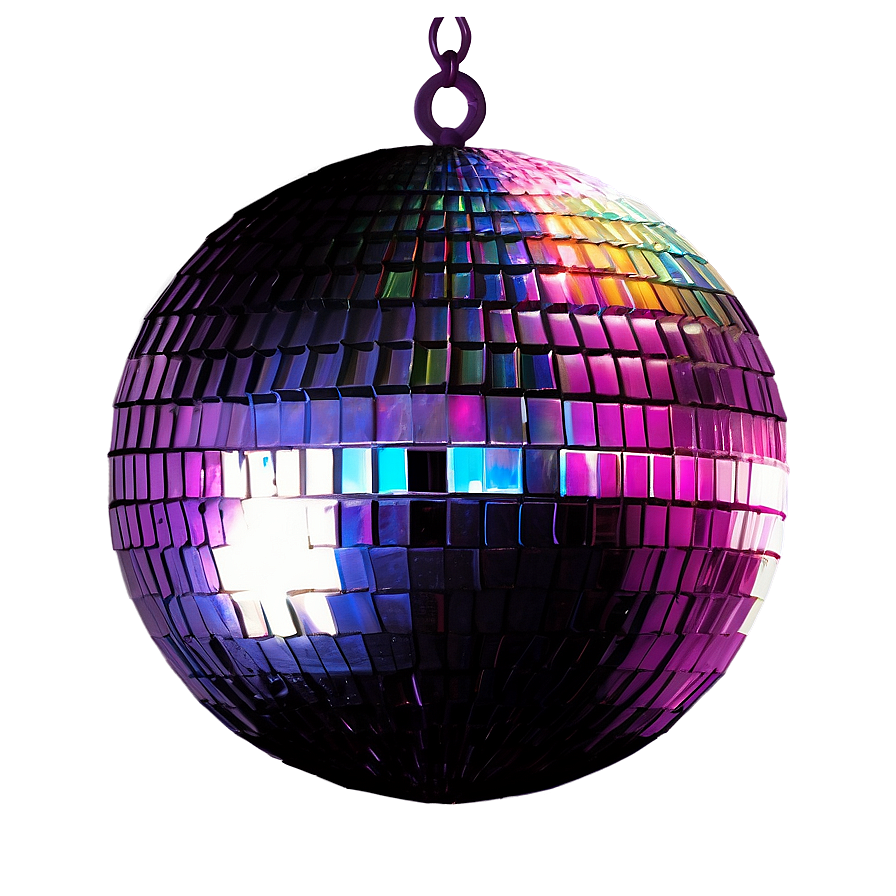 Colorful Disco Ball Illuminated PNG