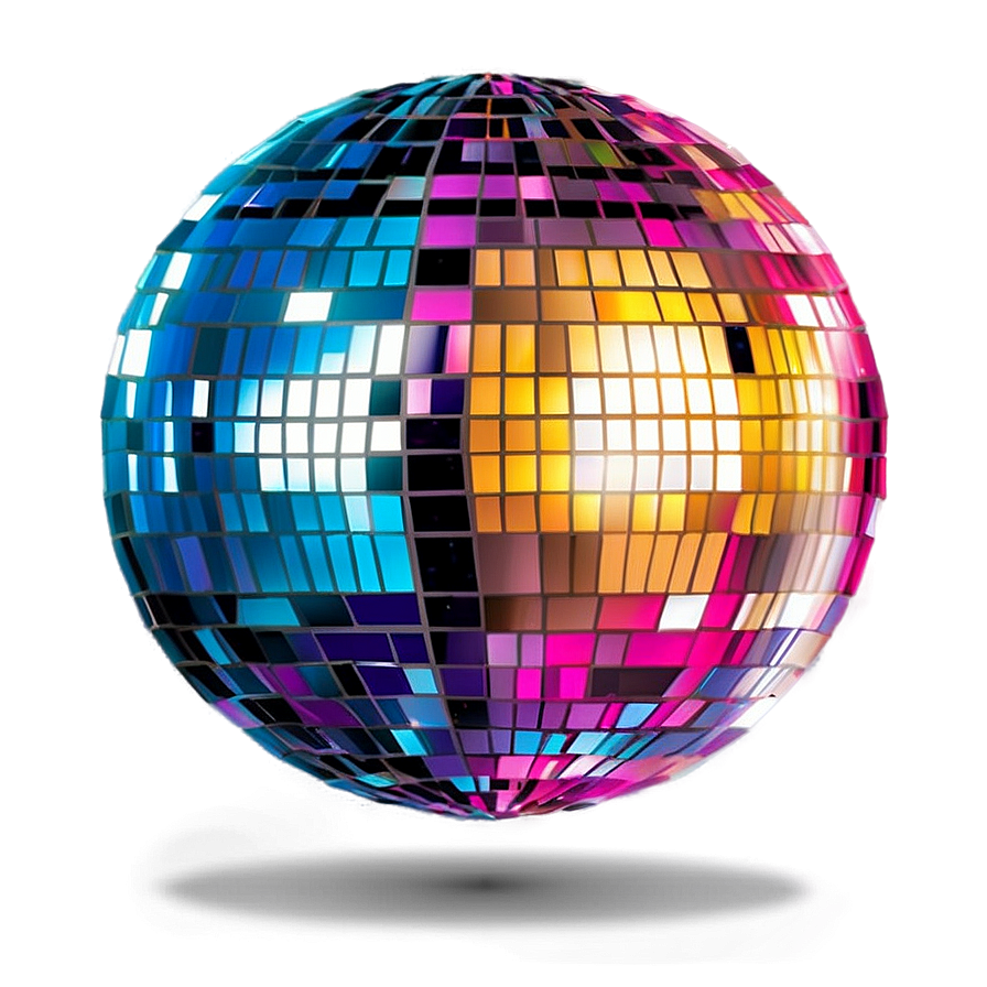 Colorful Disco Ball Illumination PNG
