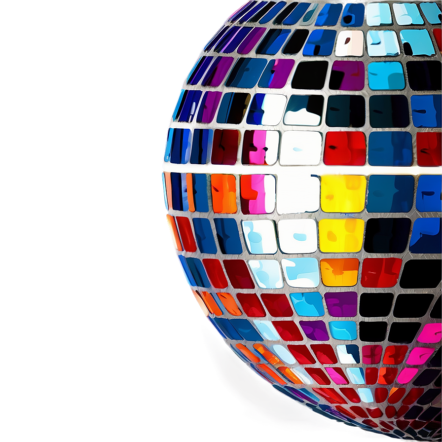 Colorful Disco Ball Illustration PNG