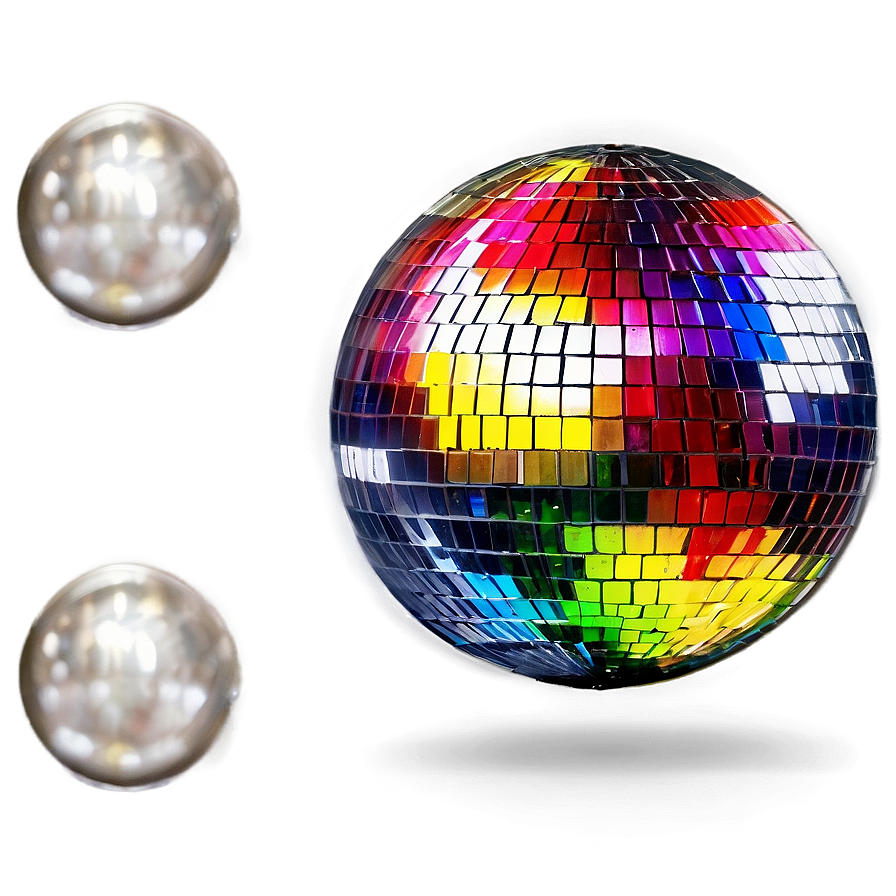 Colorful Disco Ball Illustration PNG