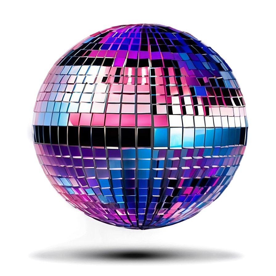 Colorful Disco Ball Illustration PNG
