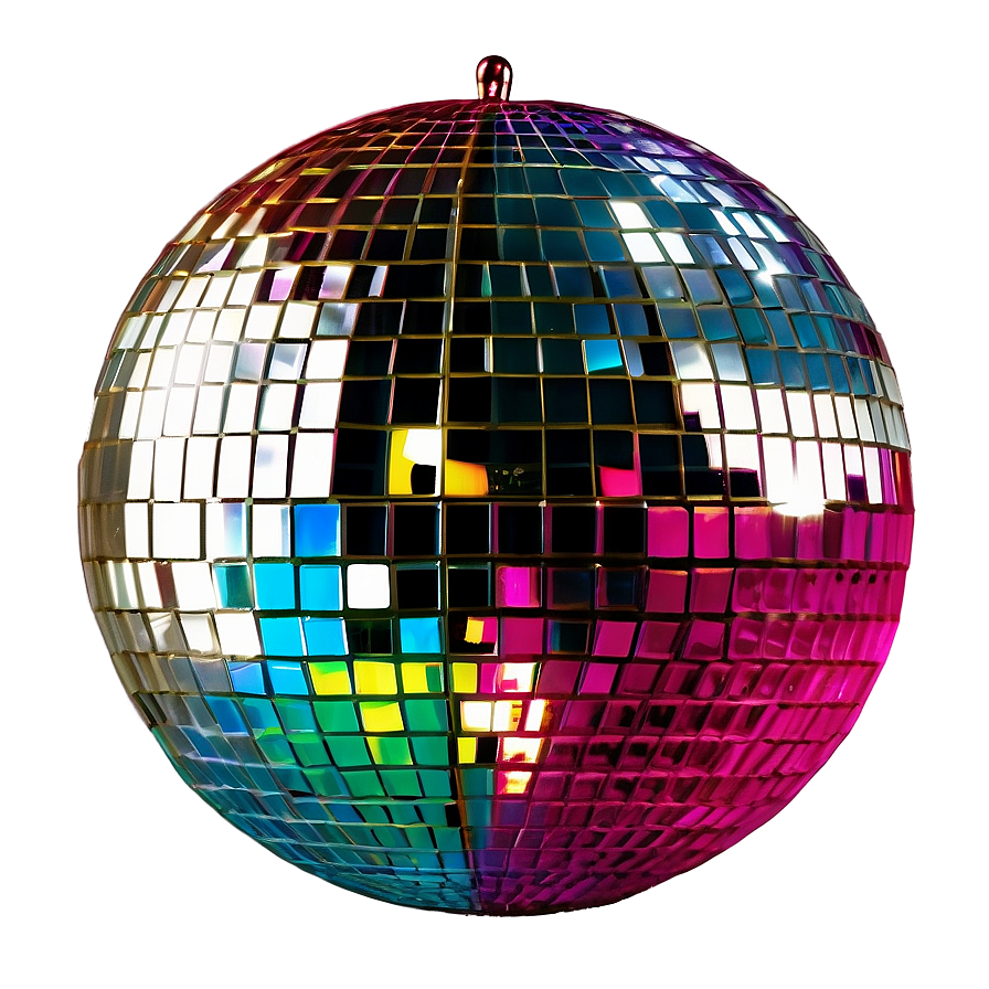 Colorful Disco Ball Isolated PNG