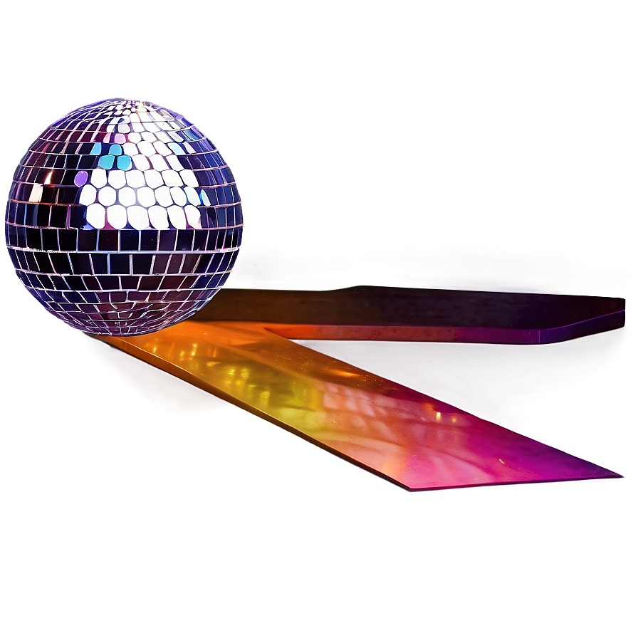 Colorful Disco Ball Reflection PNG