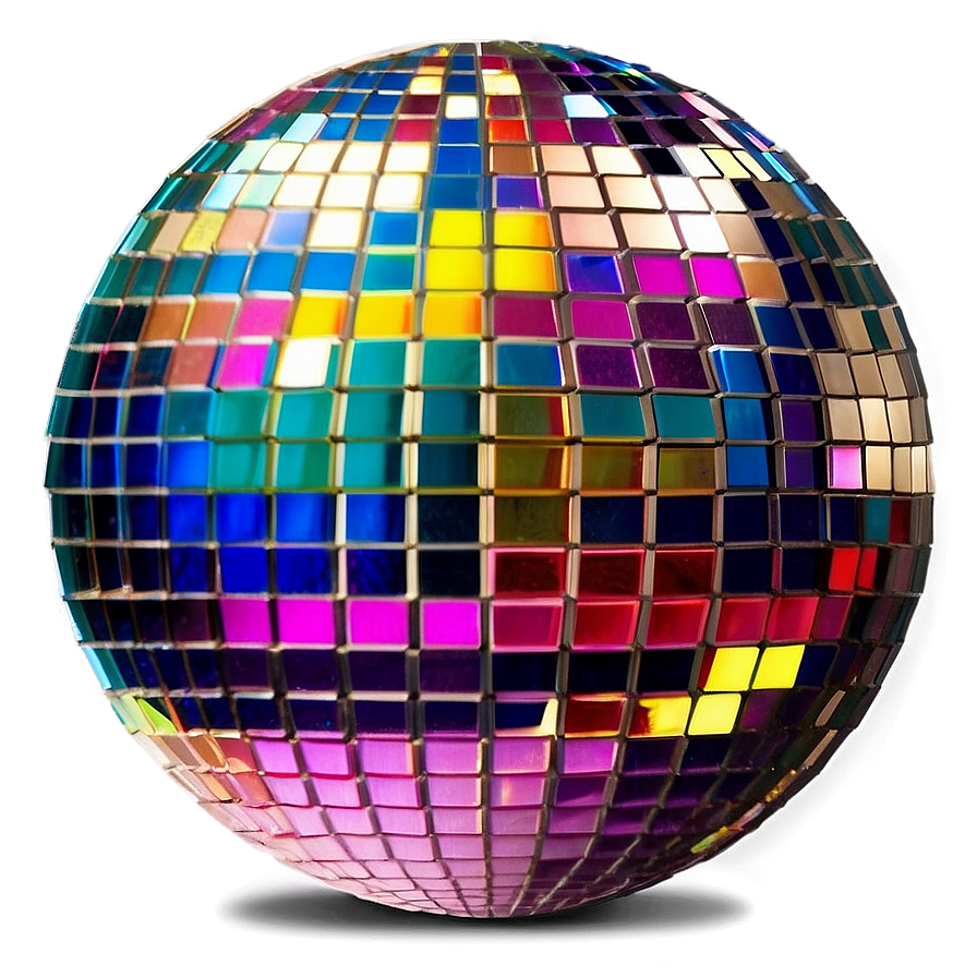 Colorful Disco Ball Reflections PNG