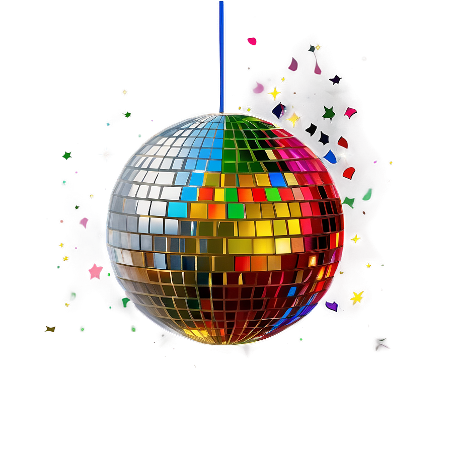 Colorful Disco Ball Sparkle PNG