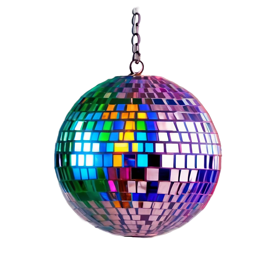 Colorful Disco Ball Suspended PNG